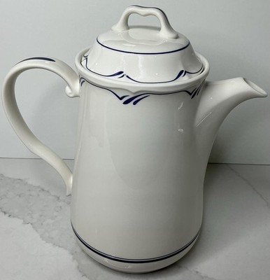 Noritake Clearlake Teapot White Blue Japan Preloved