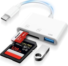 USB C SD Card Reader for iPhone 15-17, USB C to Micro SD Memory Card Adapter for