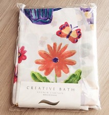 Creative Bath Products Shower Curtain 70x72 Flowers Butterfly Vibrant