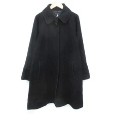 Atsuro Tayama Women's Black Wool Trench Coat Long Single Button Size S