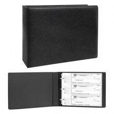 3 Rings Check Binder for End-Stub Deskbook Checks, 3 on a Page, Fit 3 & 9 Hol...