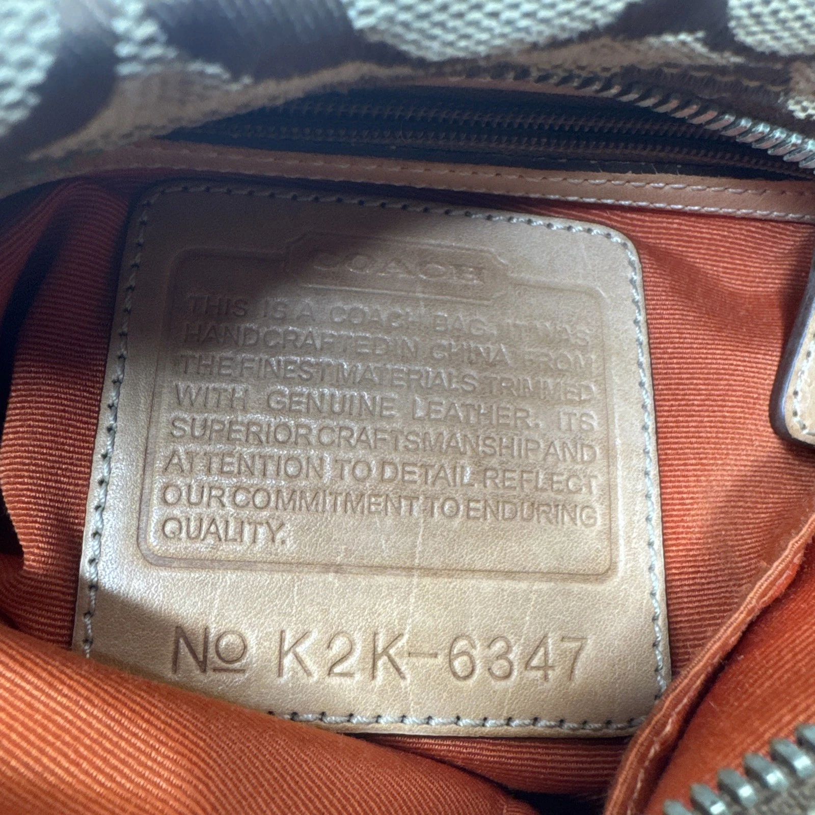 Borsa Coach Vintage Borsetta Monogram Tela Pelle Marrone Preloved Condizioni Y2K