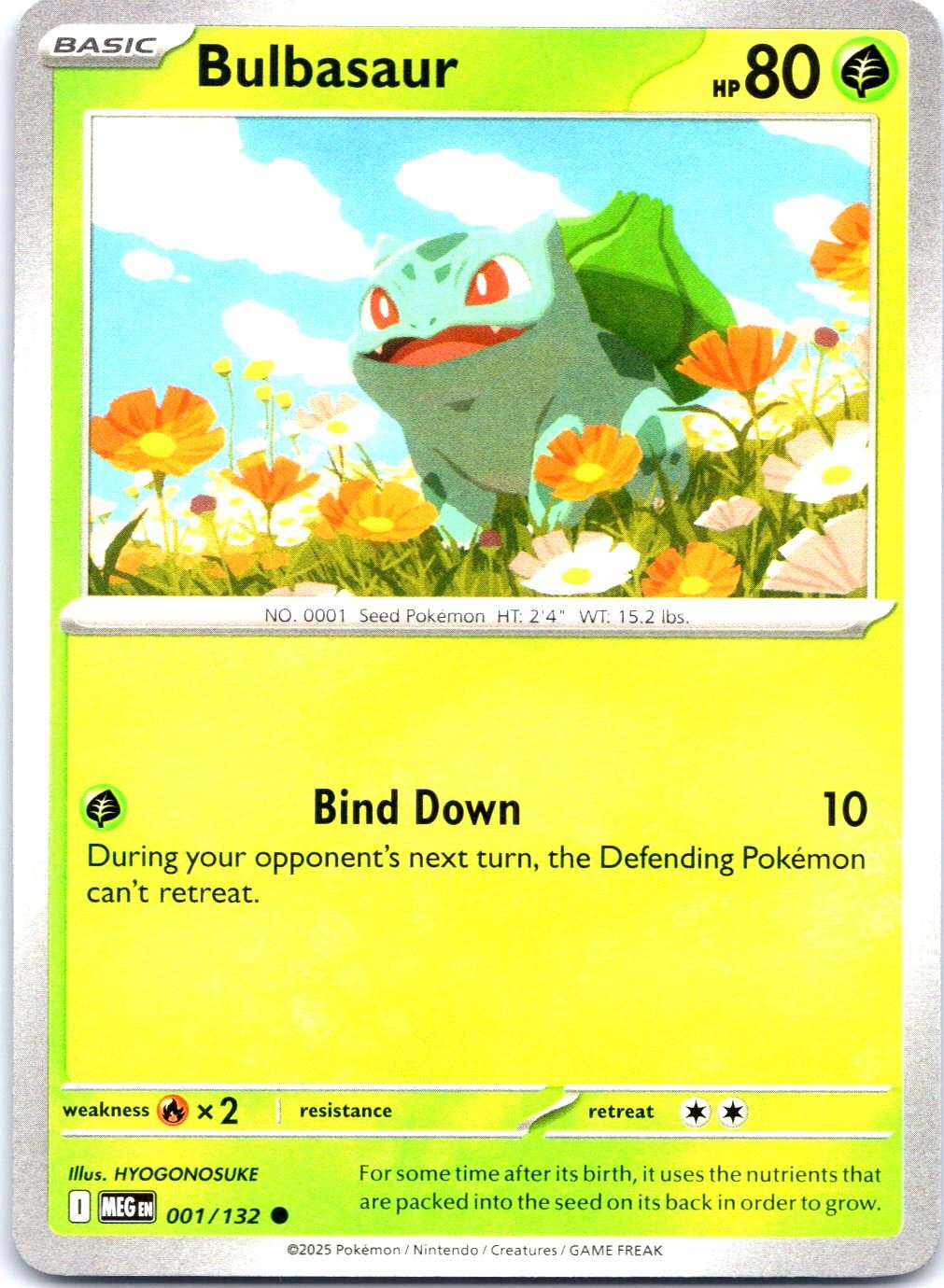 BULBASAUR 001/132 COMMON MEGA EVOLUTION POKEMON NM/M