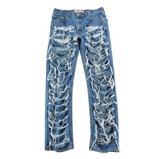 Levi Strauss Jean Upcycling Levis 505 Taille W34/L34 Homme Bleu