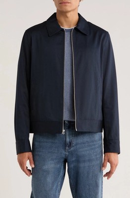 Men's Leather Jacket Navy Blue Pure Suede Trucker Size S M L XL XXL Custom Made