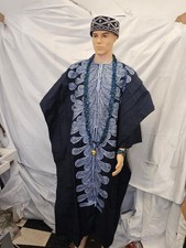 3 piece Navy Blue High Quality Agbada Wedding Party Nigeria MEN Outfit