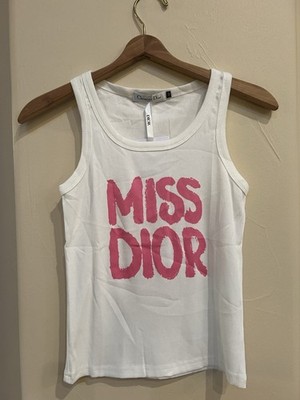 Christian Dior 'Miss Dior' Tank Top White and Pink NWT