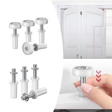 Pivot Hinge Top Guide Wheel Nylon Plastic Silver White Bifold Cabinet Door