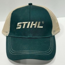 STIHL Chainsaw Baseball Cap Trucker Hat Outdoor Power Tools Mesh Back Green Fray
