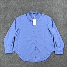 Quince Dress Shirt Womens XL Blue Organic Cotton Poplin Long Sleeve Button Front