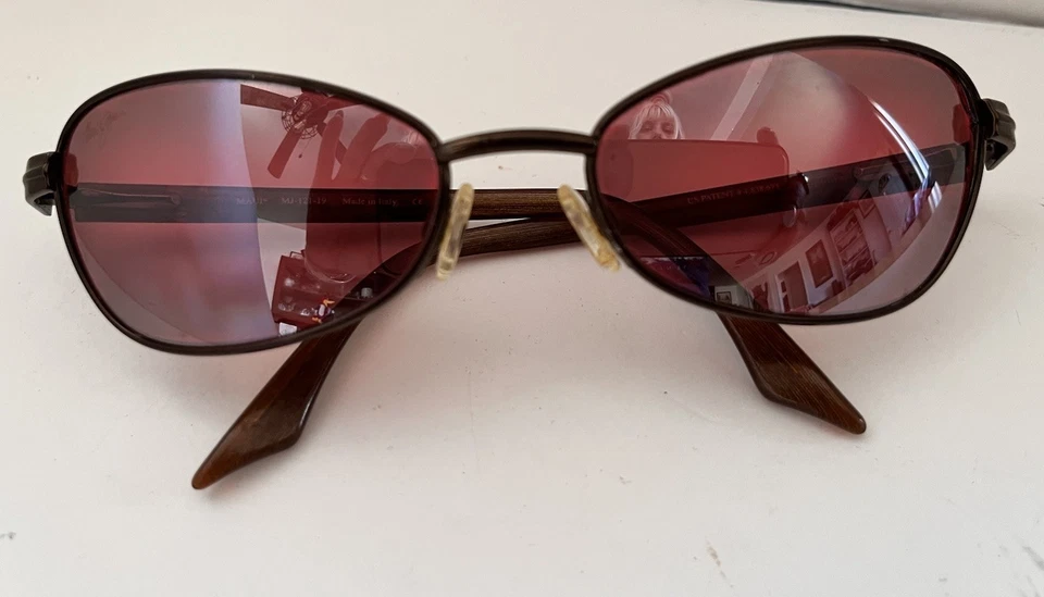 Gafas de sol de colección MAUI JIM MJ-121-06 marcos de metal de cobre ¡Lentes de vidrio rosa rosa! Foto 2 de 4