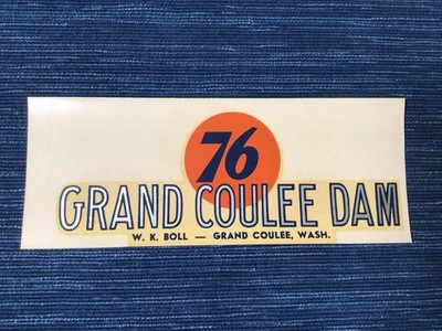 VTG Union 76 Oil Grand Coulee Dam Washington Gas Station Decal Travel Souvenir