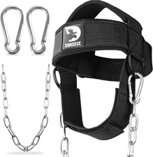 Neck Harness for Weight Lifting - Soft Padded Head Chin Strap with 30" Heavy D