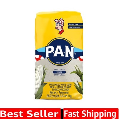 Versatile Pre-Cooked White Corn Meal for Arepas & More - 35.27 Ounce Pack