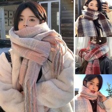 Striped Color-Block Thick Braid Korean Style Scarf Men and Women Couples n w  
