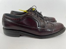 O'Sullivan Men's Burgundy Leather Wingtip Brogue Oxford Dress Shoes USA Made 9.5