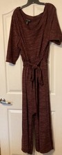 Lane Bryant Burgundy  Plus Size22/24 Jumpsuit Mint Condition Pockets Belted