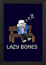 Lazy Bones Framed Wall Art Poster Canvas Print Picture