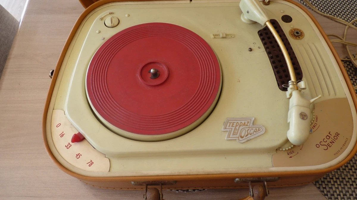 TEPPAZ OSCAR SENIOR – Platine vinyle portable vintage – Valise tourne-disque