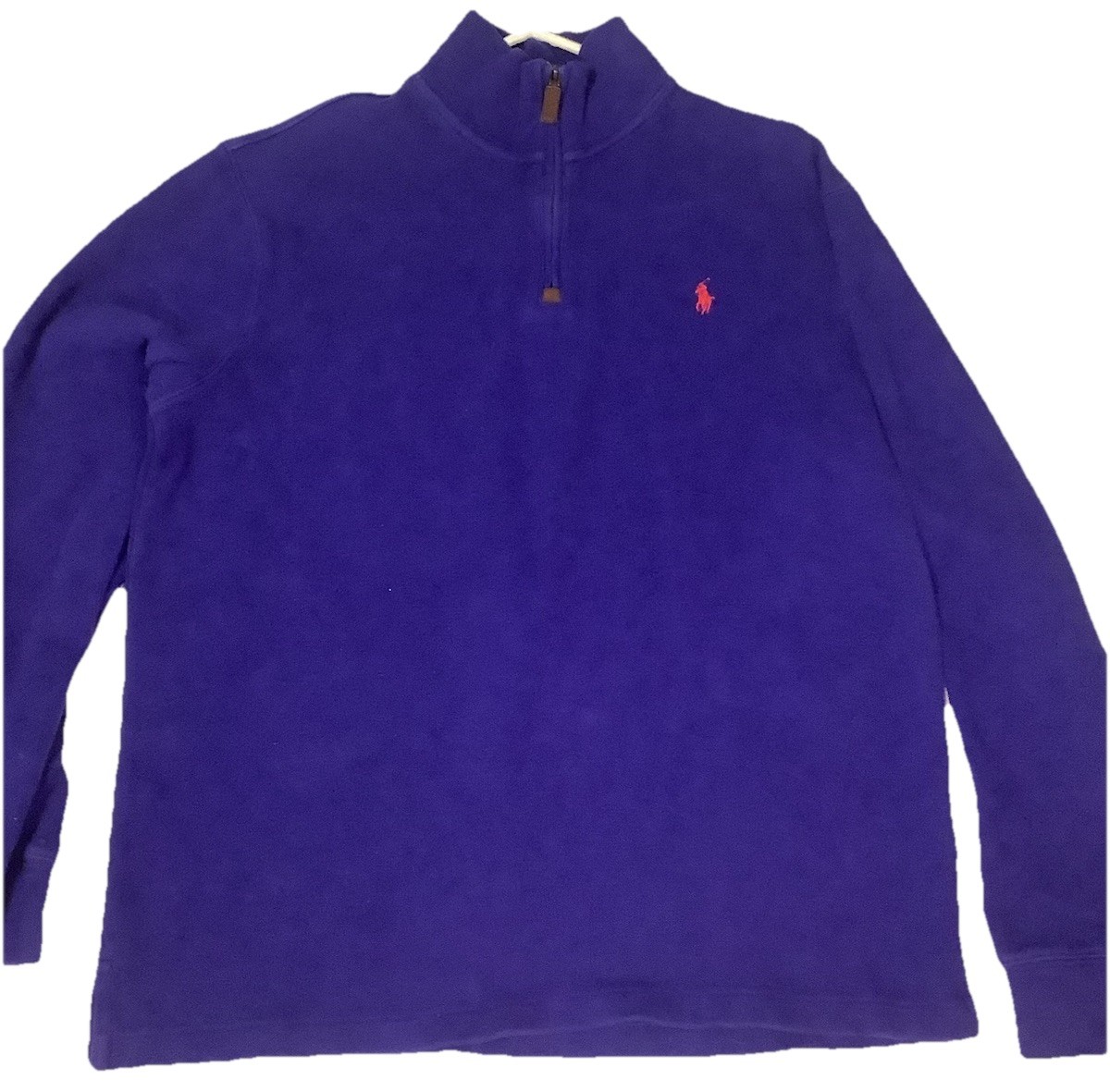 POLO BY RALPH LAUREN camicia uomo manica corta polo taglia large blu rosso logo pony