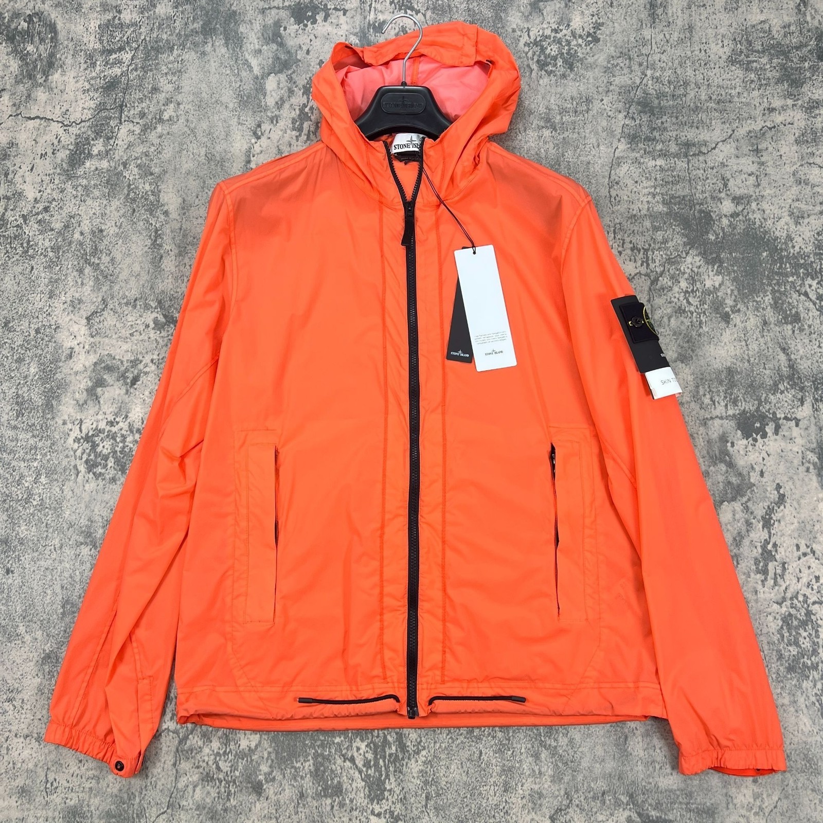 Stone Island Men's Skin Touch Packable Nylon Jacket in Lobster Red (Orange) - product detail image 1
