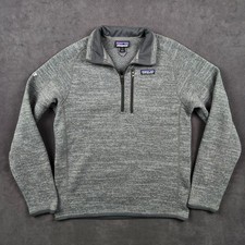 Patagonia 1/4 Zip Better Sweater Mens Small Gray Fleece Pullover BAND-IT Logo