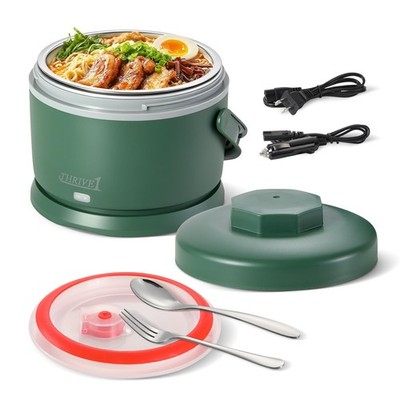 Electric Lunch Box Portable Food Warmer 12V/24V/110V/220V 40 oz Green