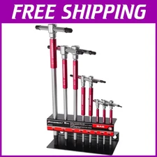 8 Pc SAE T-Handle Hex Allen Key Set with Speed Sleeves - Red