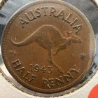1943 Australia Half Penny — photo from another recent sale