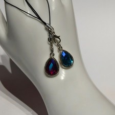 Crystal Teardrop Phone Charm Aesthetic Zipper Pull - Faceted Gemstone Bag Charm
