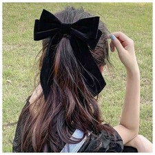 Vintage Velvet Bow Hairclip Large Bowknot Hair Barrette Clip Vintage Black Sa...