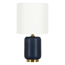 Henn Hart Hennhart 15 Modern 1-Light Table Lamp Chiffon White Fabric Drum Shade