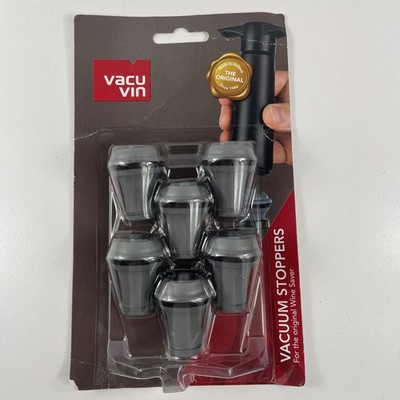Vacu Vin Vacuum Wine Stoppers Set of 6, Grey