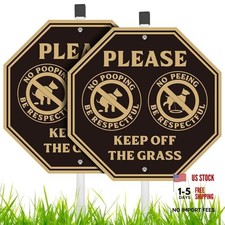 No Peeing and No Pooping Dog Sign 2 Pack , 10''X10'' Sturdy Rust Free