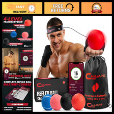MMA Boxing Reflex Ball Set with Punch Counter App - Speed & Hand-Eye Coordinatio