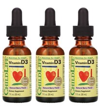 ChildLife, 3 Pack Vitamin D3, Natural Berry Flavor 1 fl oz 30 ml