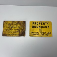 USFS Property Boundary Signs Forest Service Vintage