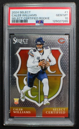 🌟 CALEB WILLIAMS - 2024 Panini Select CERTIFIED Rookie Shield RC #3 - PSA 10
