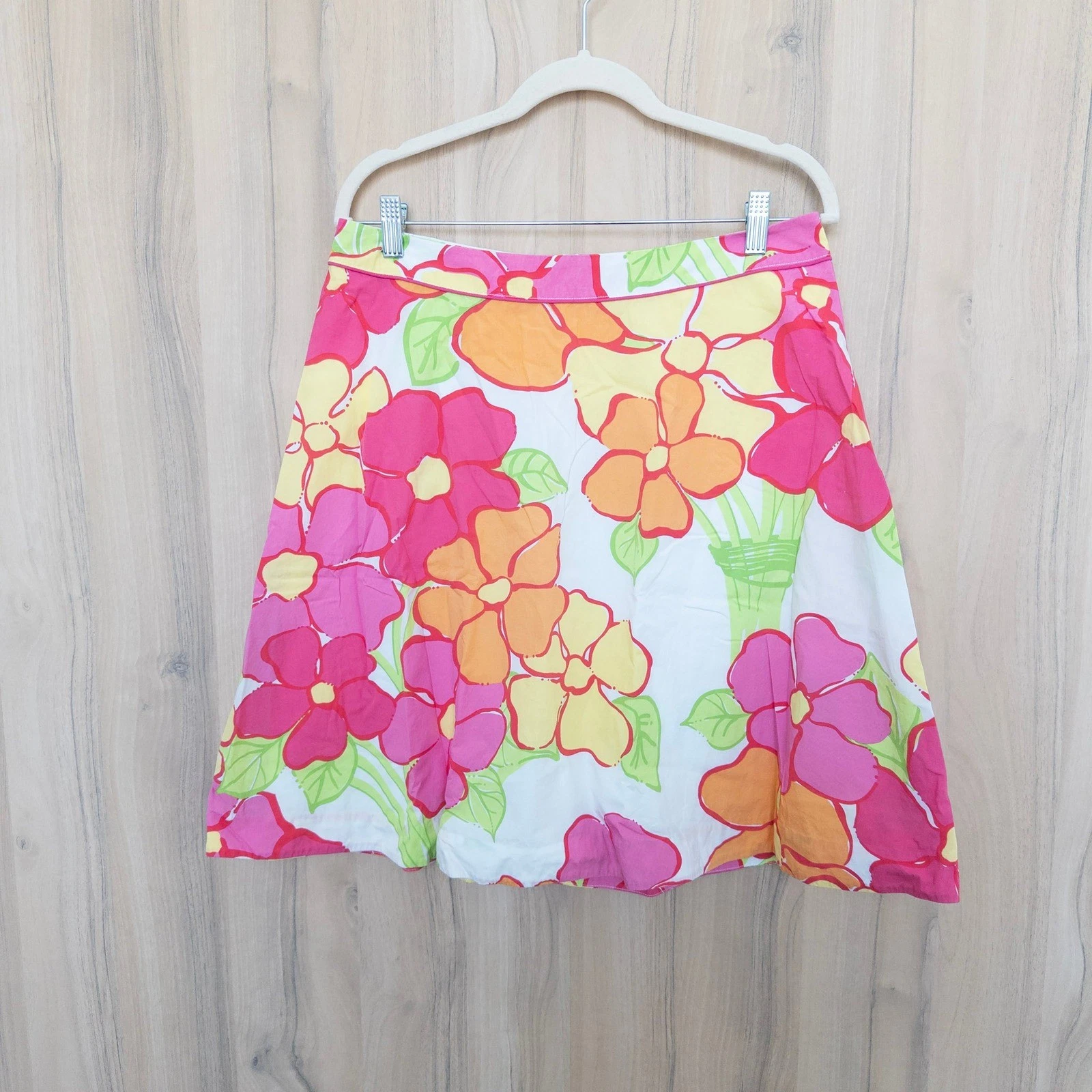 Vintage Lilly Pulitzer Floral Mini Skirt Size 8 Colorful Cotton A-Line Preppy