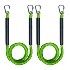 Bungee Dock Line with Double 316 Stainless Steel Clips Green and Yellow
