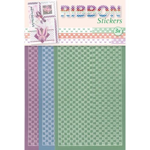 JEJE Peel Off Ribbon Stickers 3pcs - Butterflies 3.9876