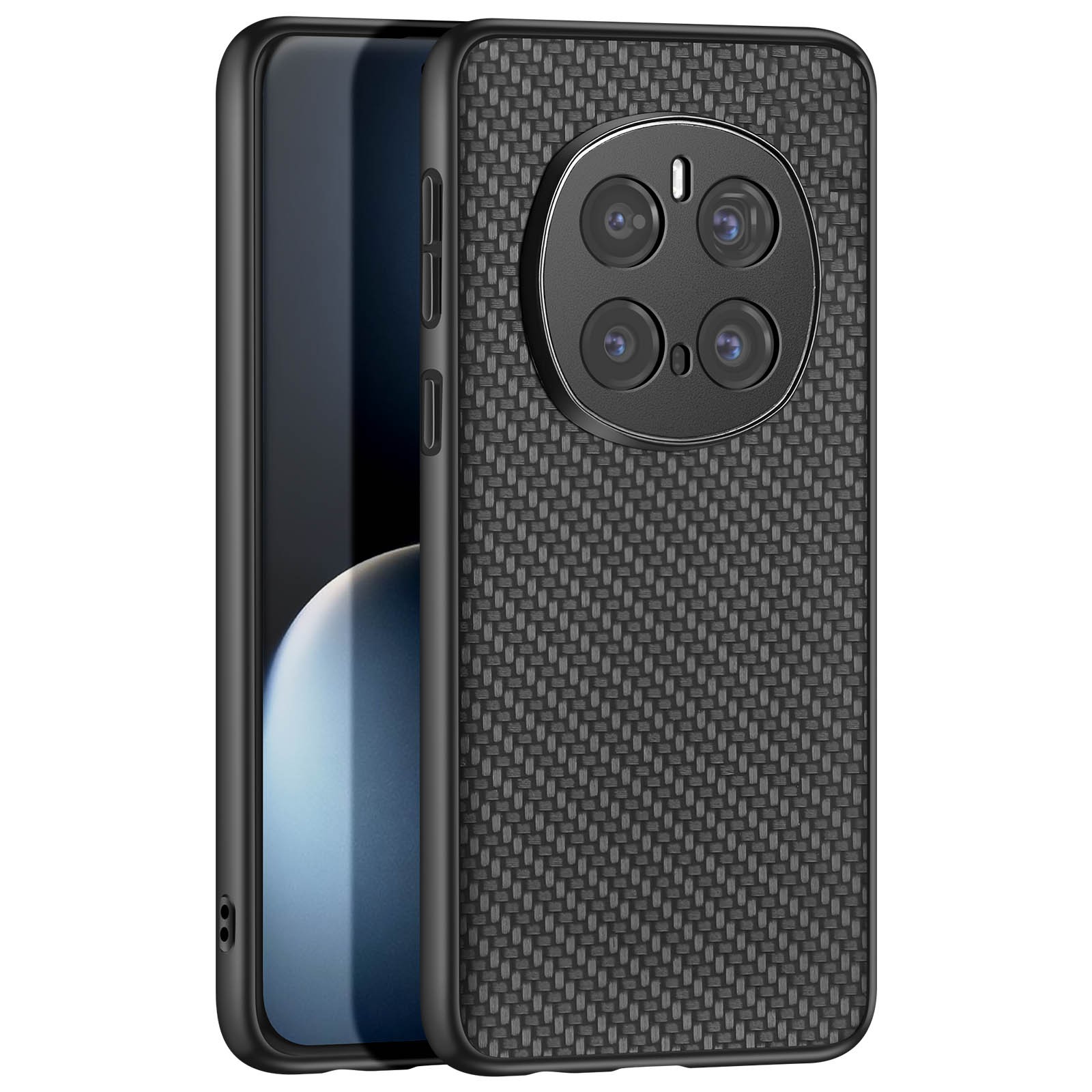 Coque carbone Honor Magic 7 Pro avec contour silicone et fini cuir tissé haut de gamme élégant