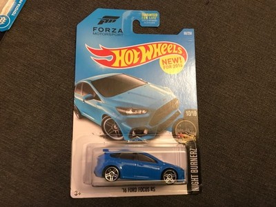 Neu versiegelt Hot Wheels 2016- Forza Blue 16 Ford Focus Nightburnerz Long Card