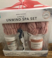 Season Your Bath 4 Piece Unwind Spa Set. NEW