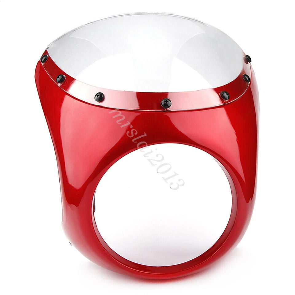 Máscara de carenado de manillar de faros redondos de motocicleta de 7"" roja para Honda Foto 2 de 4