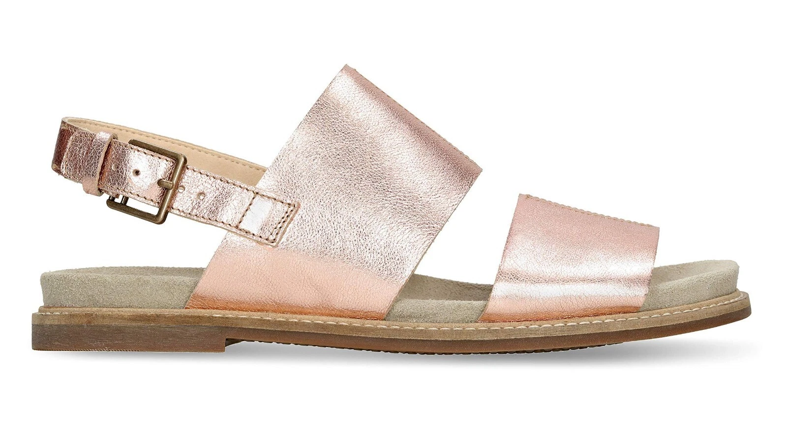 Sandali bassi Clarks Corsio Slide in pelle oro rosa. Taglia 4D. Nuovo con scatola!