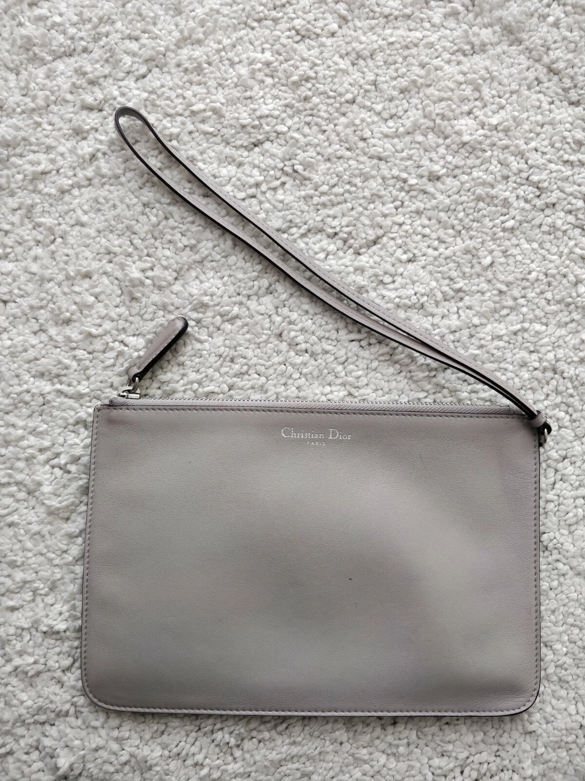 Sac Christian Dior Diorissimo pochette cuir gris pochette soirée sac à main 