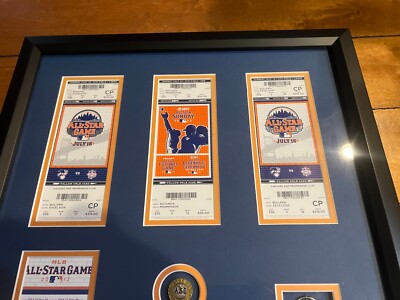 4) 2013 All-Star Game Tickets +Baseball + more Framed Shadow Box