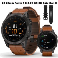 Cinturino in pelle Quickfit per Garmin Fenix 3HR 6 6X 5 5X Plus 7 7X cinturino orologio solare