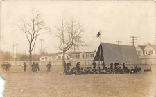 H58/ Interesting Real Photo RPPC Postcard c1910 Cadets Camp Tent Red Cross 6